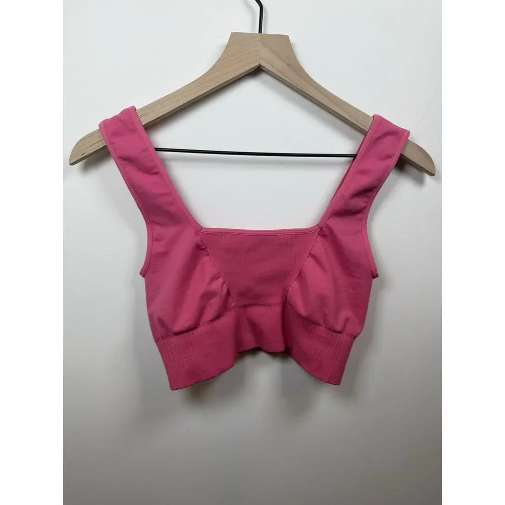 Free People FP Movement Good Karma Square Neck Sports Bra Pink Size M/L Active